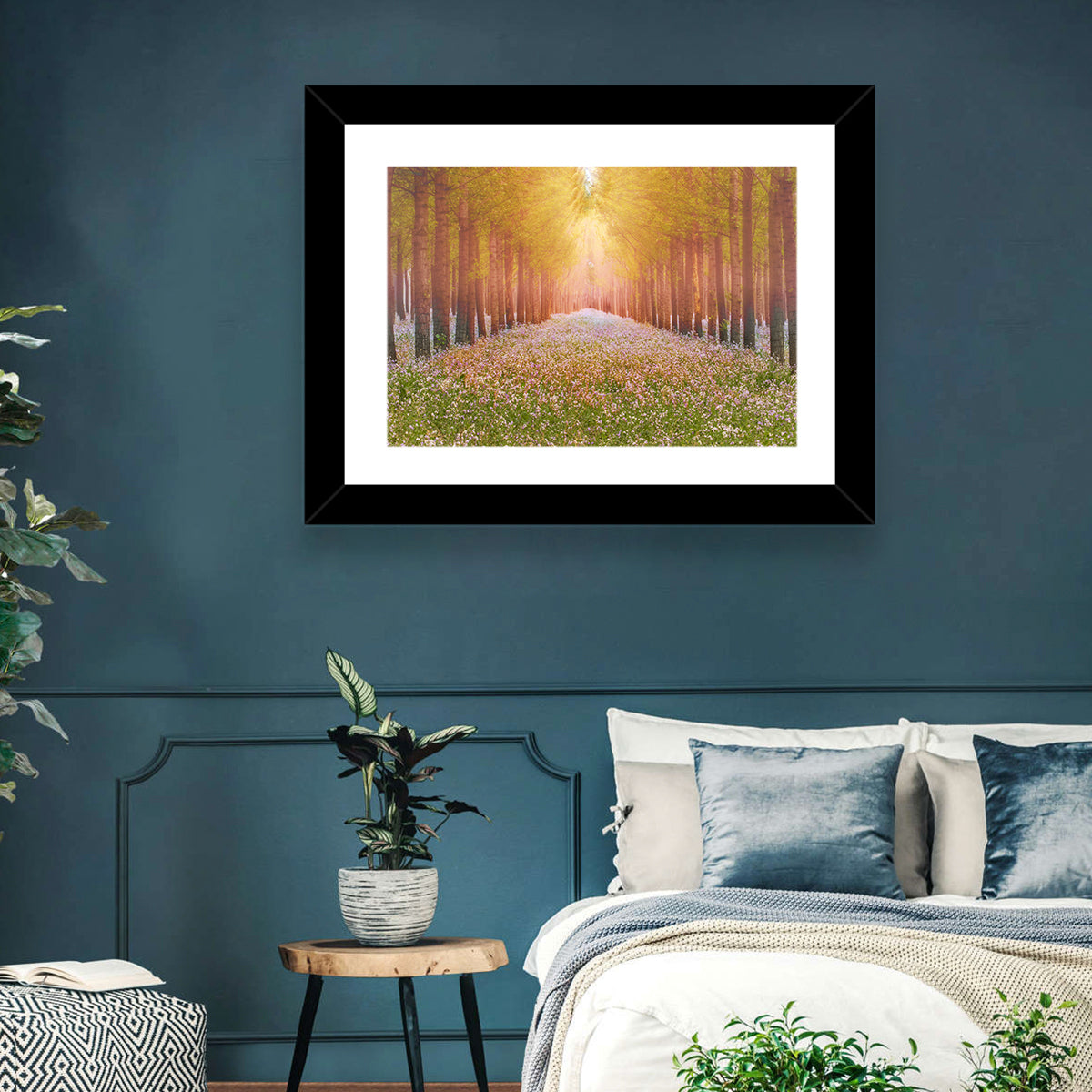 Golden Morning Forest Path Wall Art
