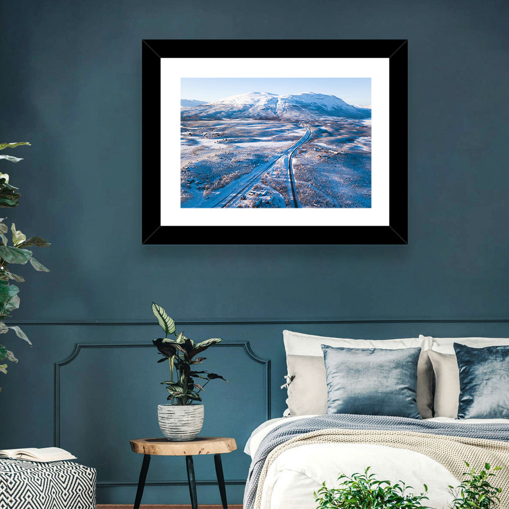 Snowy Valley with Parallel Tracks Wall Art
