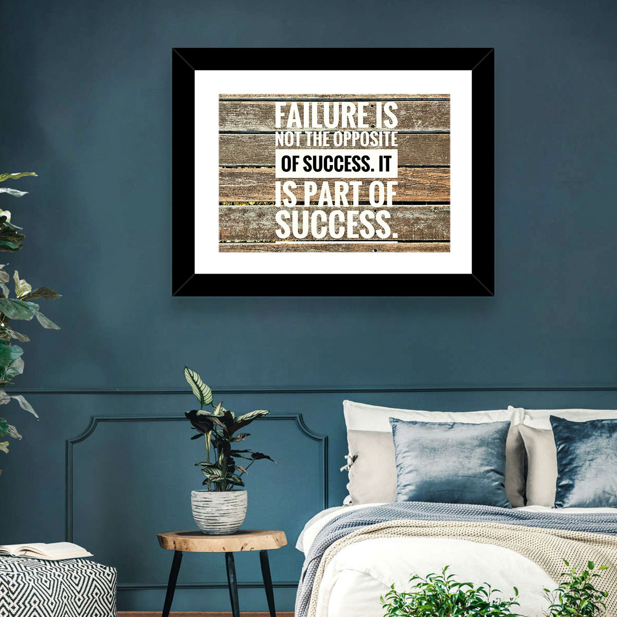 Failure Is Part of Success Rustic Typography Wall Art
