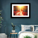 Golden Path Through Autumn Woods Wall Art