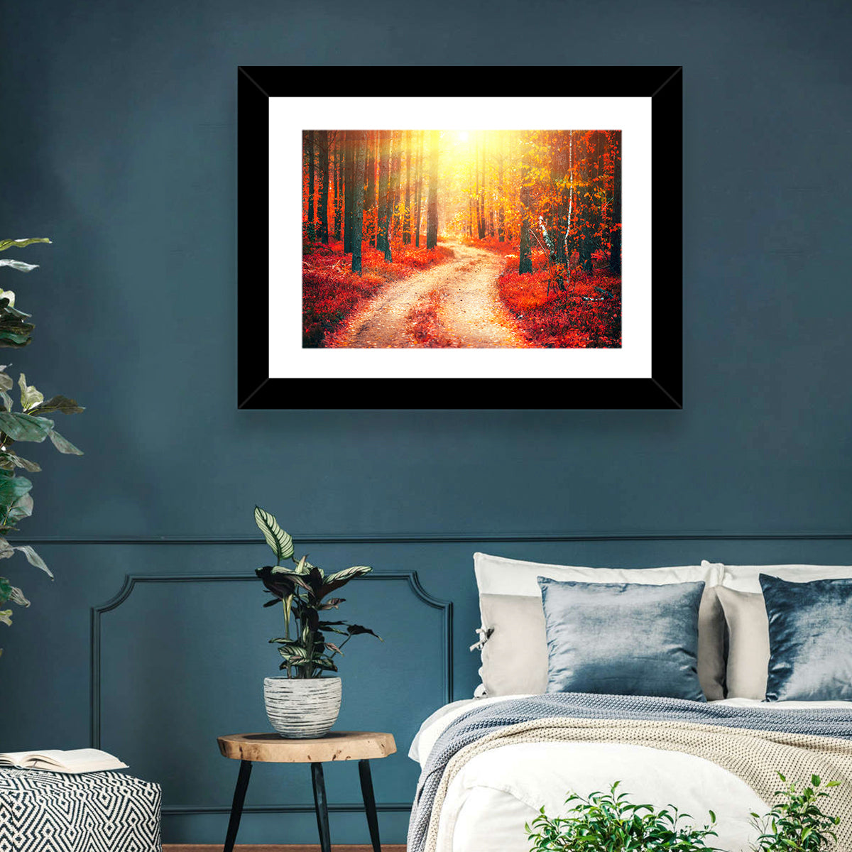 Golden Path Through Autumn Woods Wall Art