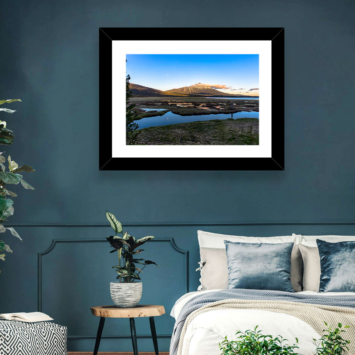 Mount Bachelor Moonlit Sunset Wall Art