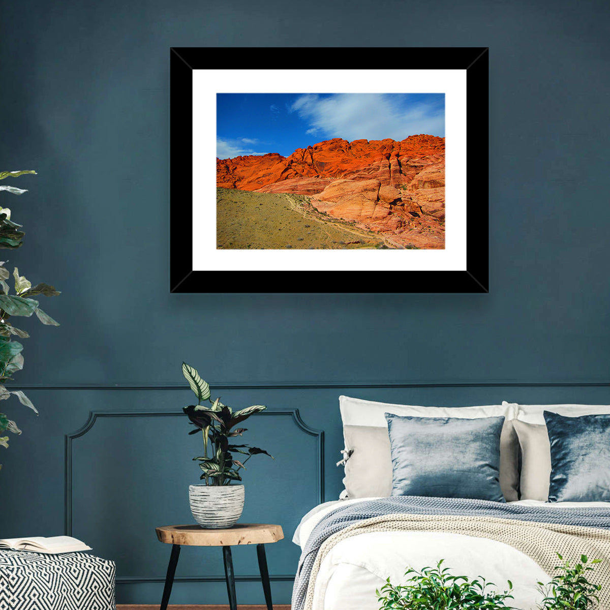 Red Rock Canyon Trail Wall Art in a room, landscape