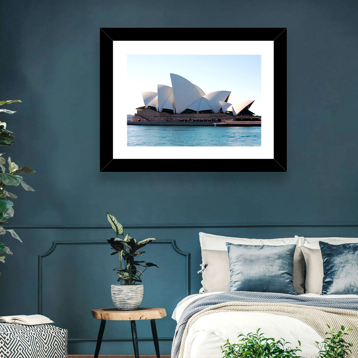 Sydney Opera House Harbor View Wall Art in a room, landscape