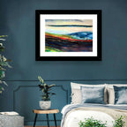 Moody Horizon Stripe Abstract Landscape Wall Art