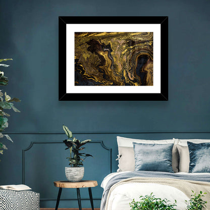 Black and Gold Marble Abstraction Wall Art
