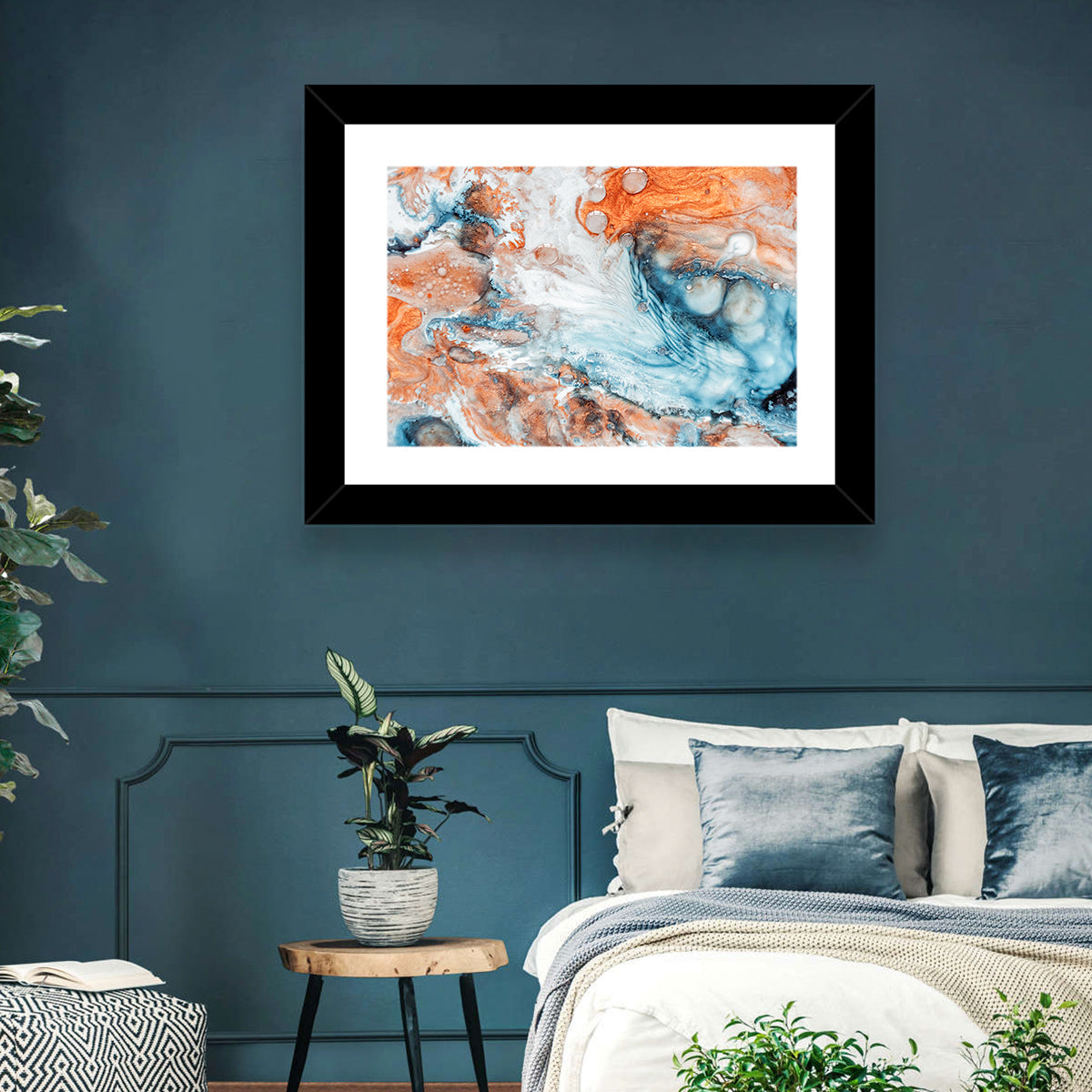 Copper Marble Fluid Abstract Wall Art