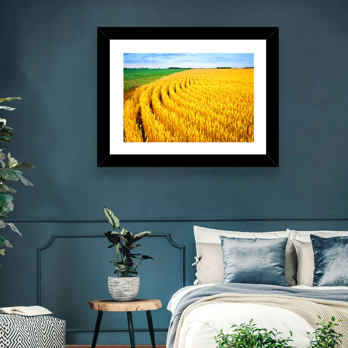 Summer Wheat Field with Curved Paths Wall Art