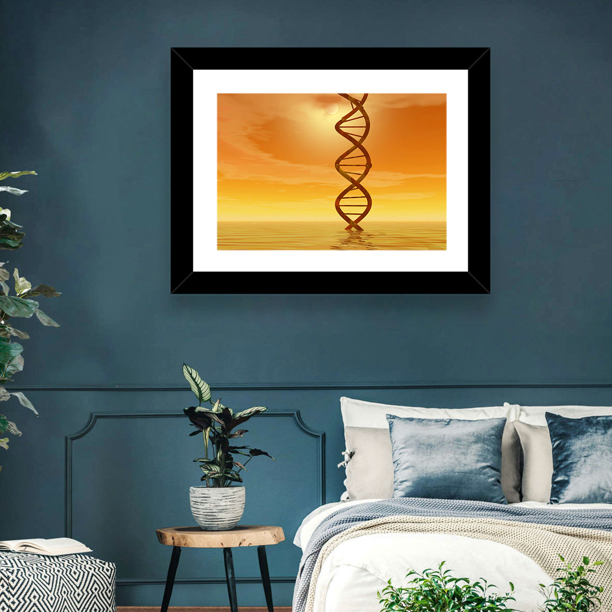Dna Helix at Sunset Wall Art in a room, landscape