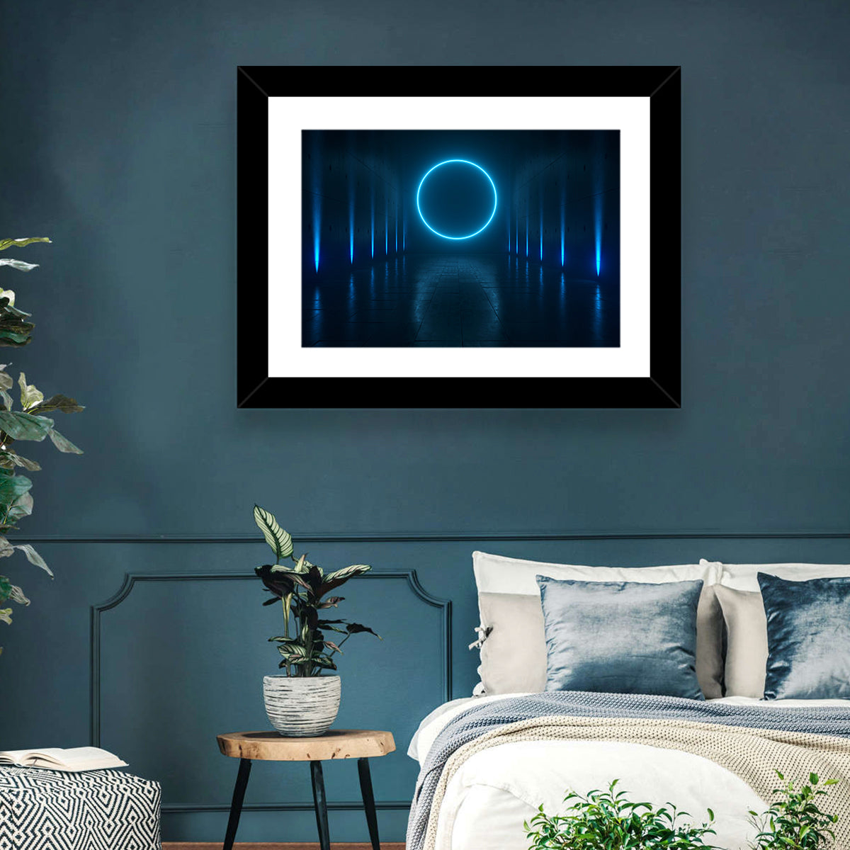 Glowing Neon Corridor Wall Art