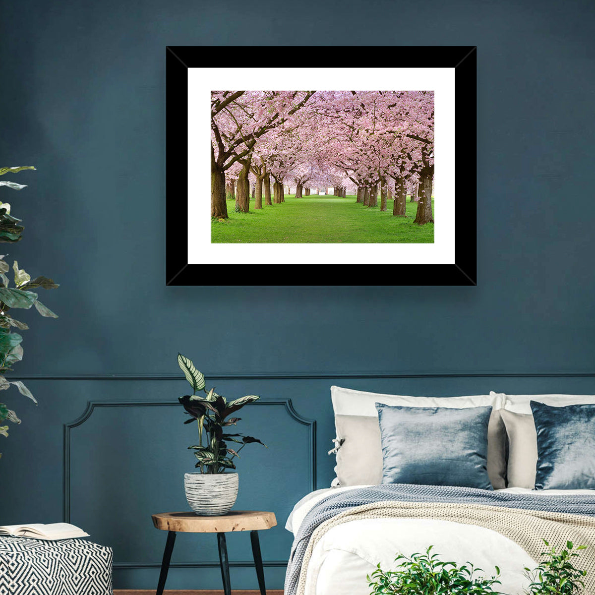 Cherry Blossom Avenue Wall Art in a room, landscape