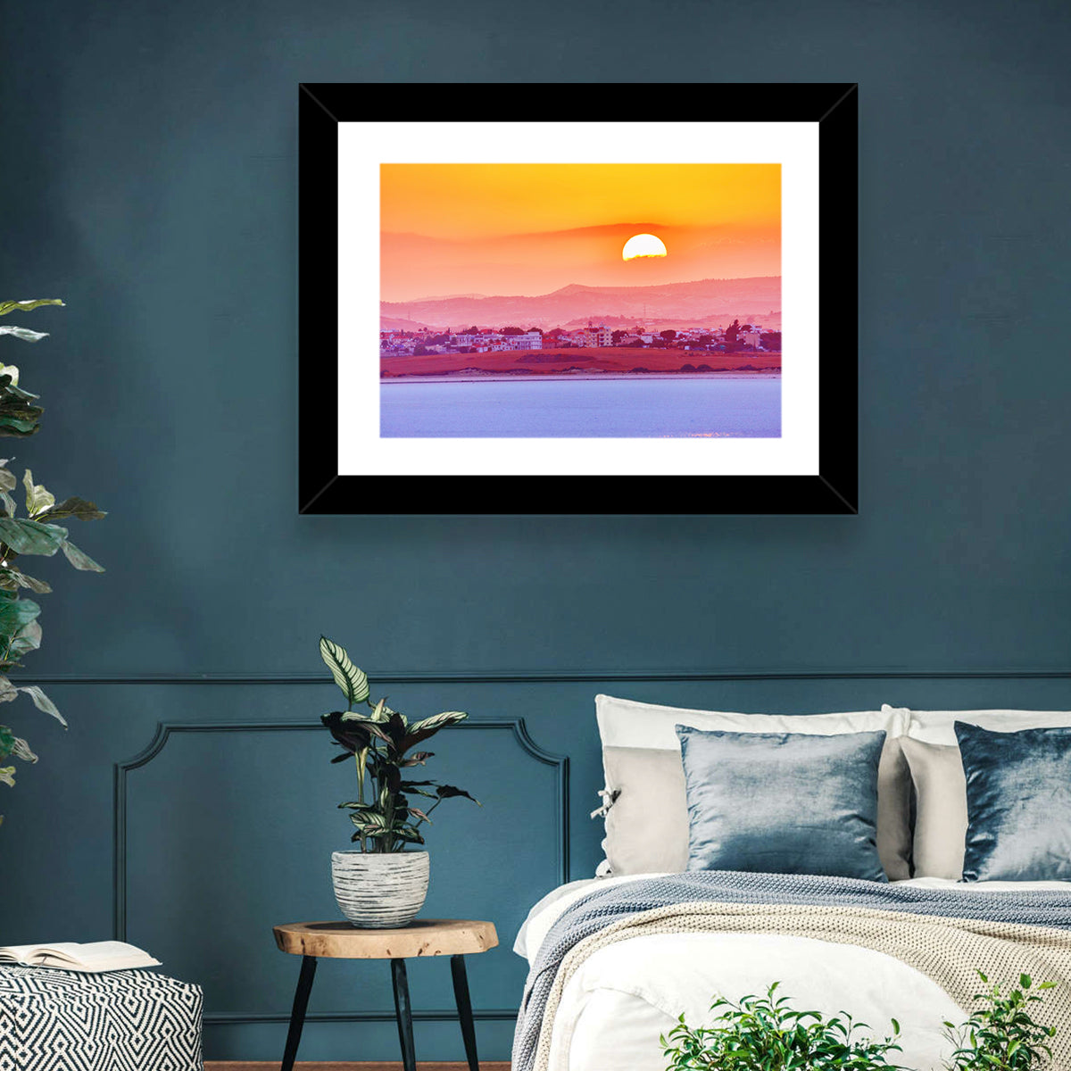 Golden Salt Lake Sunset Wall Art