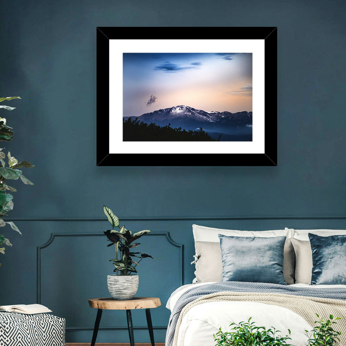 Snow-capped Pikes Peak at Dusk Wall Art