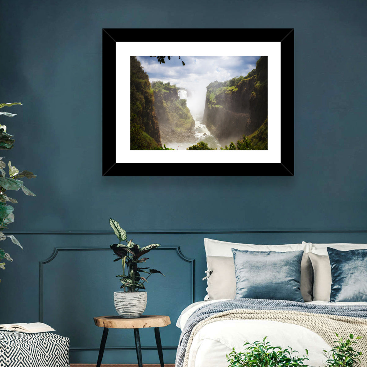 Victoria Falls Zambezi Gorge Wall Art in a room, landscape