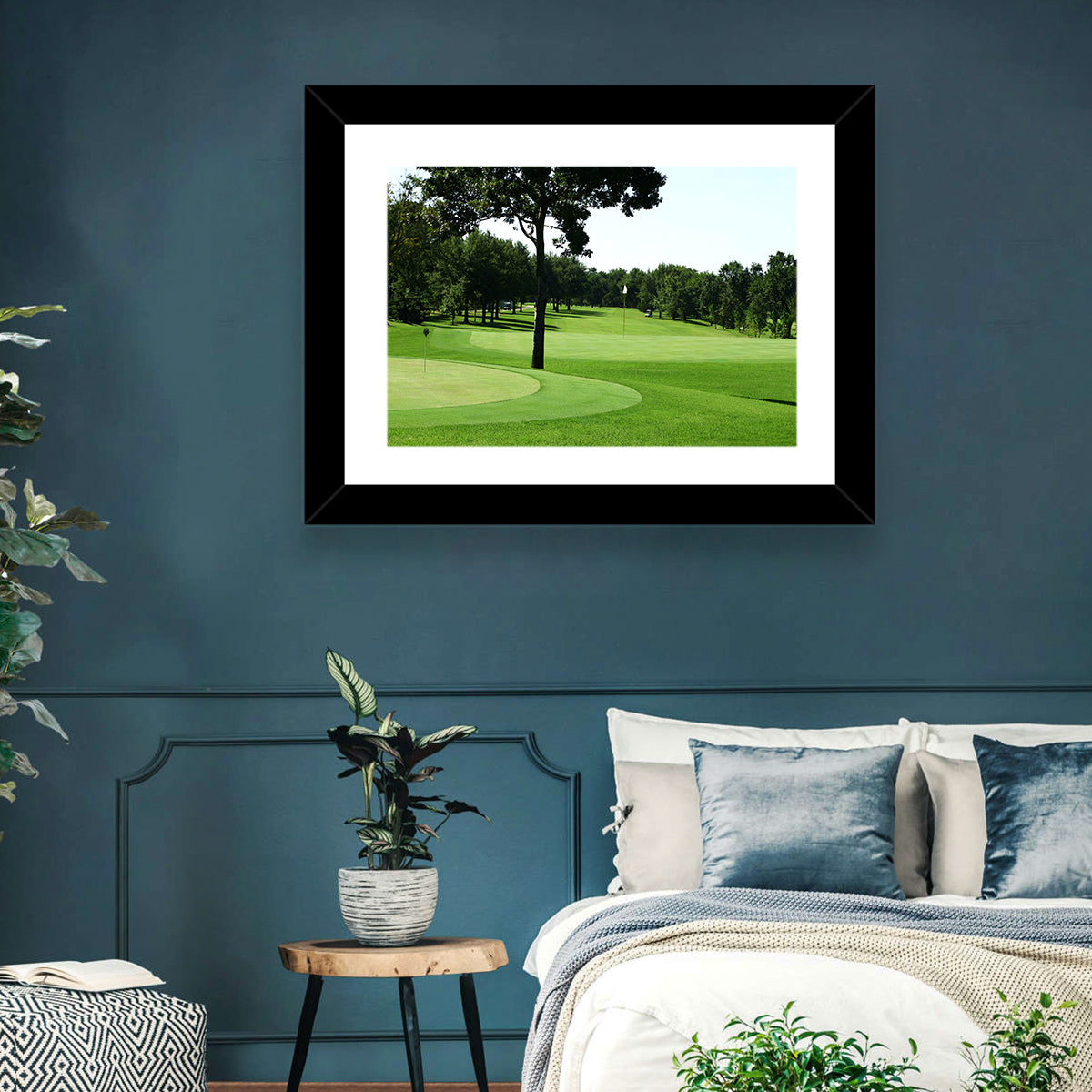 Oklahoma Golf Course Greens Wall Art in a room, landscape