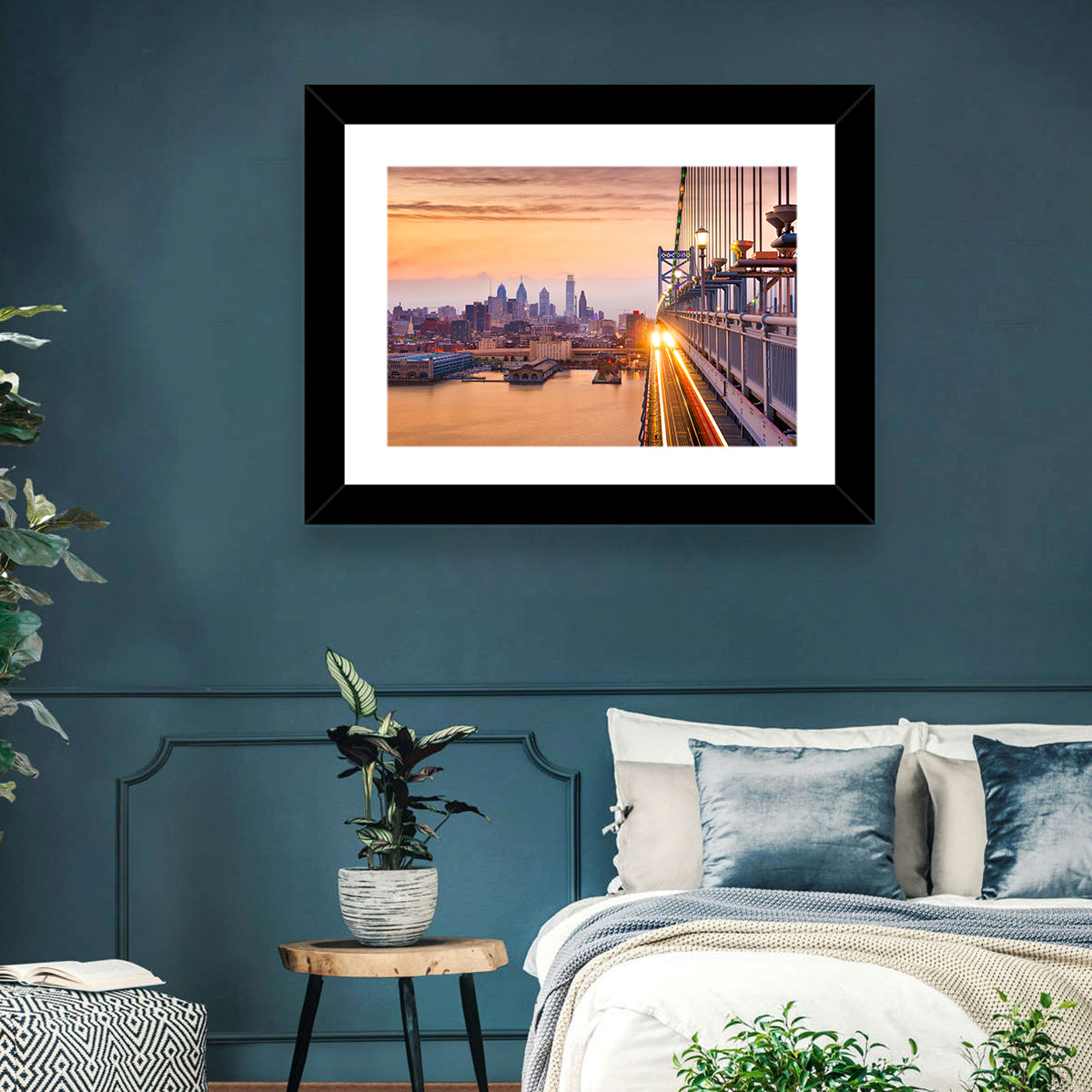 Benjamin Franklin Bridge, Philadelphia Wall Art in a room, landscape