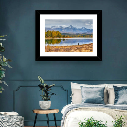 Autumn Mountain Lake Reflection Wall Art