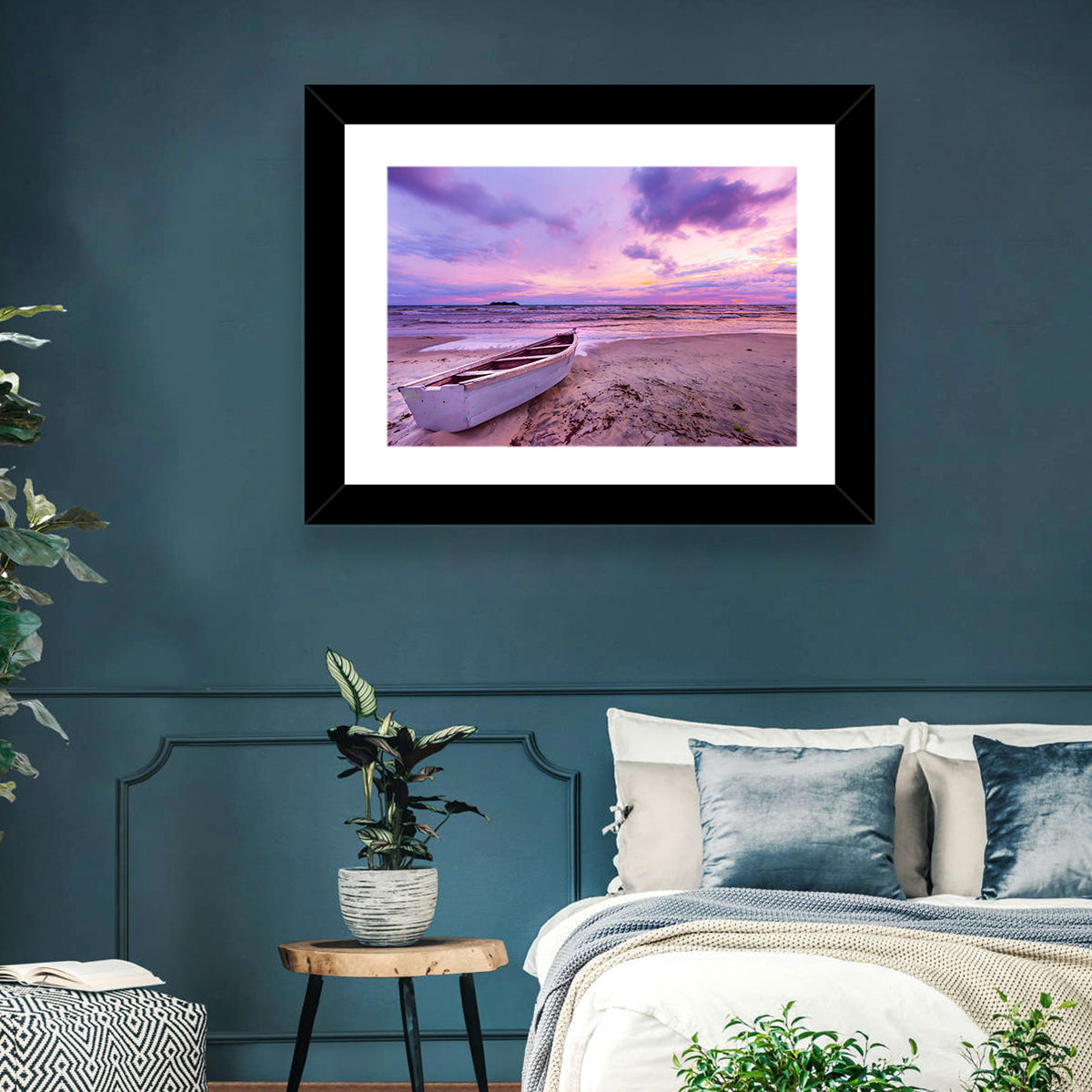 Boat at Lake Malawi Sunset Wall Art