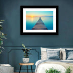 Wooden Footbridge at Sunset Wall Art