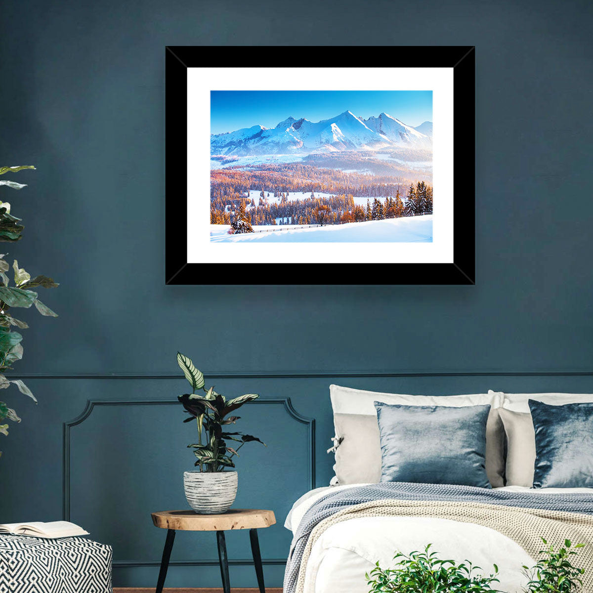 Snowy Mountain Peaks at Sunrise Wall Art