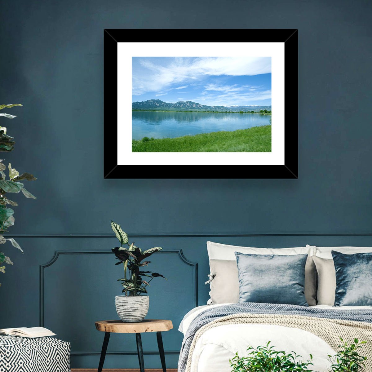 Boulder Reservoir and Flatirons Wall Art in a room, landscape