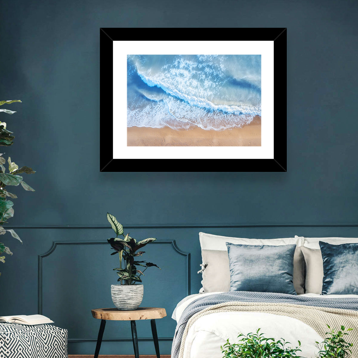 Aerial Turquoise Beach Waves Wall Art