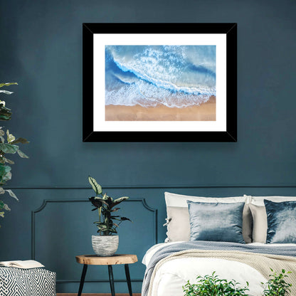 Aerial Turquoise Beach Waves Wall Art