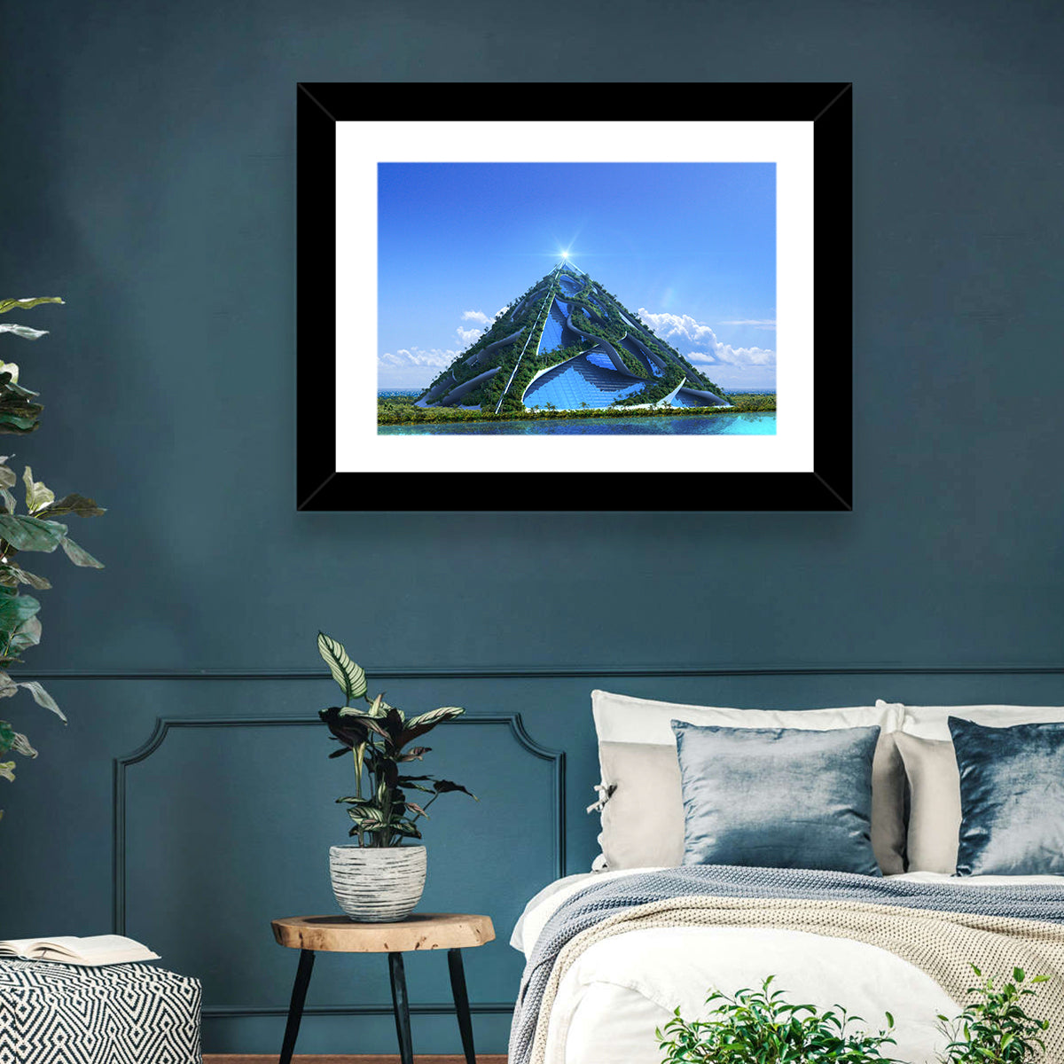 Glassy Pyramid with Gardens Wall Art