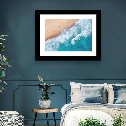 Aerial Turquoise Beach Waves Wall Art