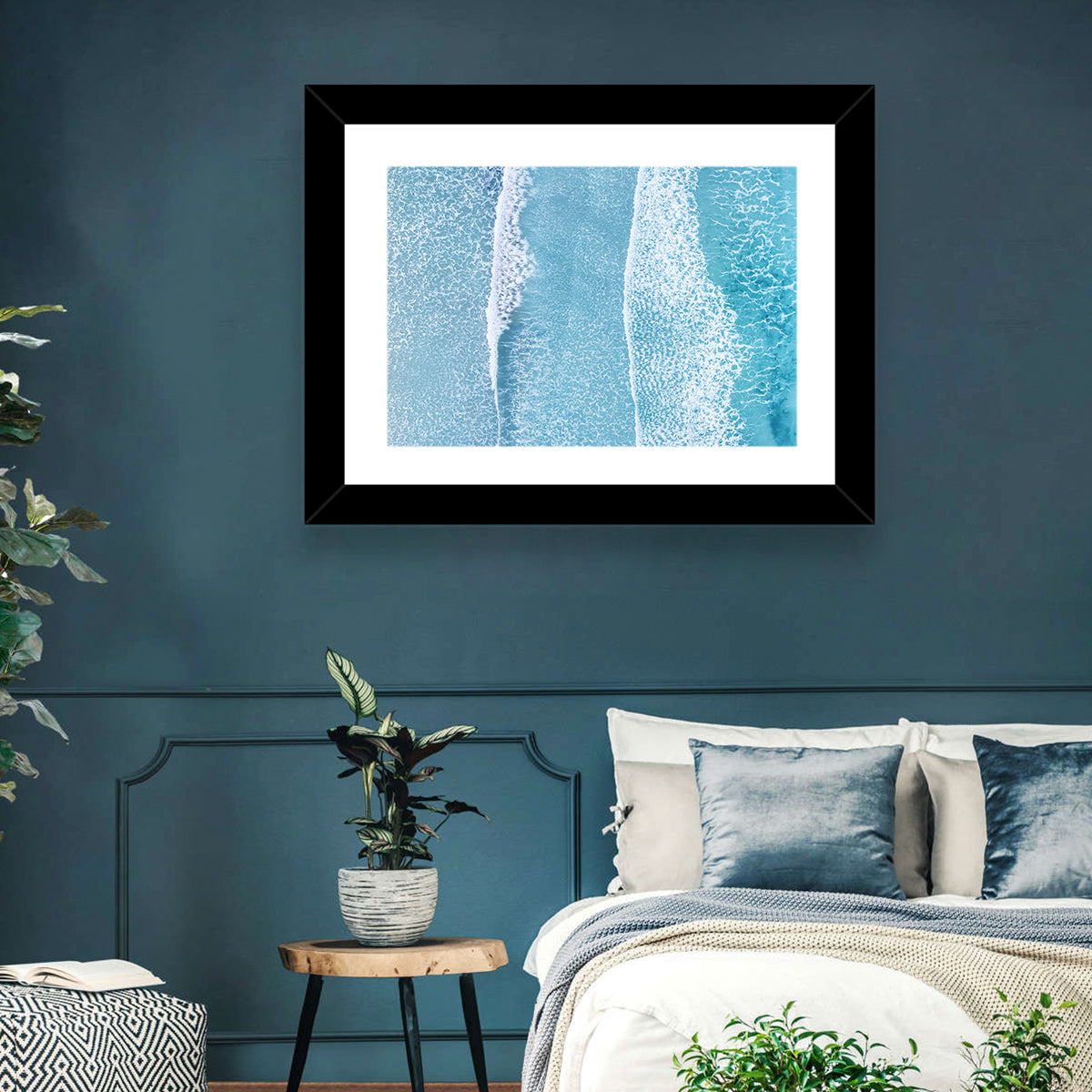 Twin Breaking Waves Over Turquoise Sea Wall Art