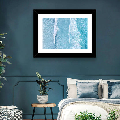 Twin Breaking Waves Over Turquoise Sea Wall Art