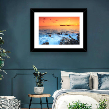 Dubrovnik Sunset Over Rocky Shore Wall Art