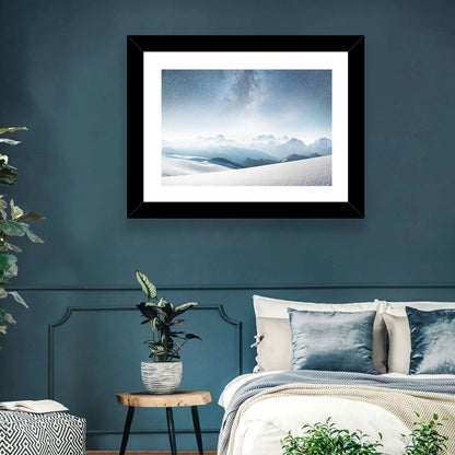 Winter Mountains & Milky Way Wall Art