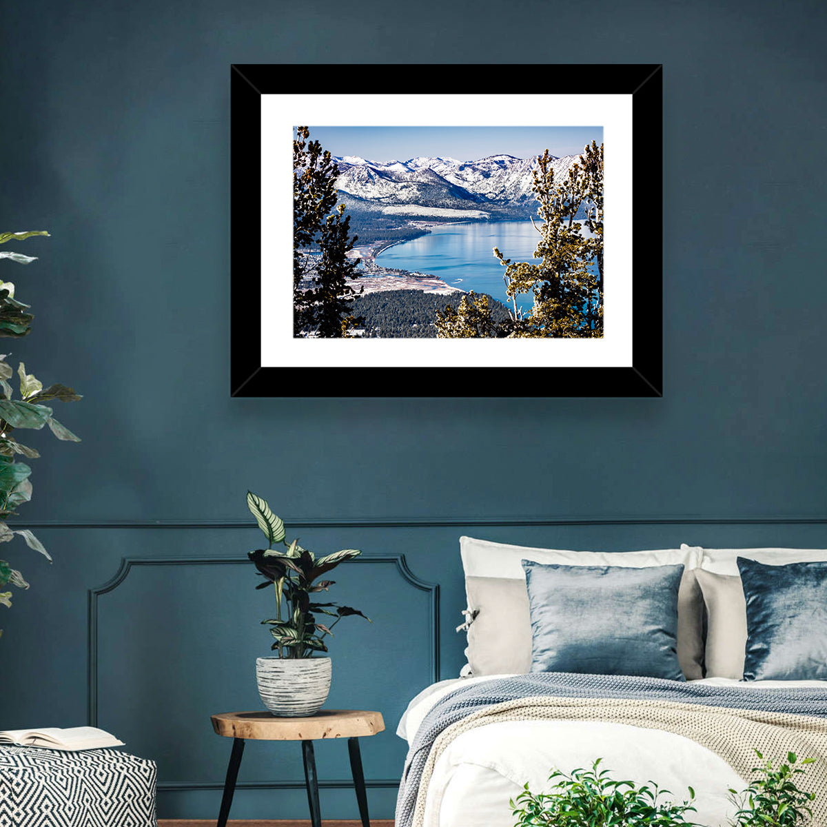Lake Tahoe Sierra Vista Wall Art in a room, landscape