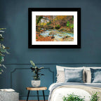 Mossy Footbridge in Autumn Forest Wall Art