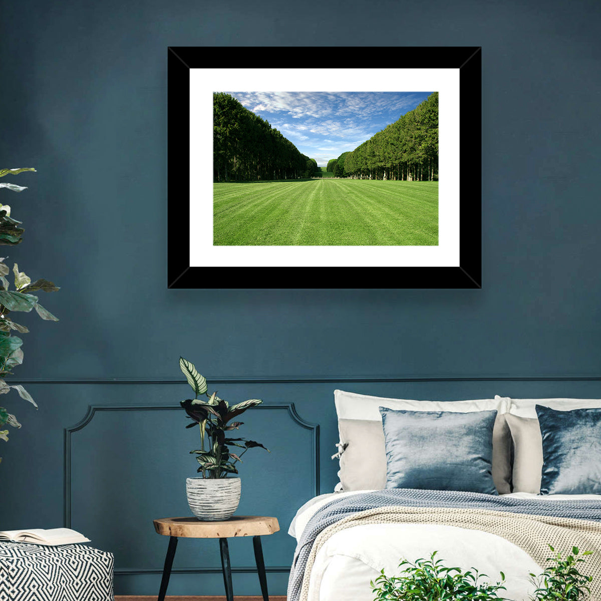 Tree-lined Manicured Lawn Wall Art in a room, landscape