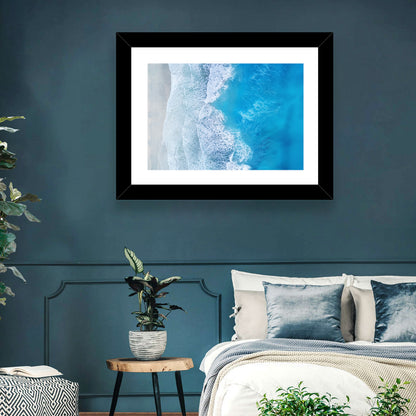 Aerial Turquoise Beach Waves Wall Art