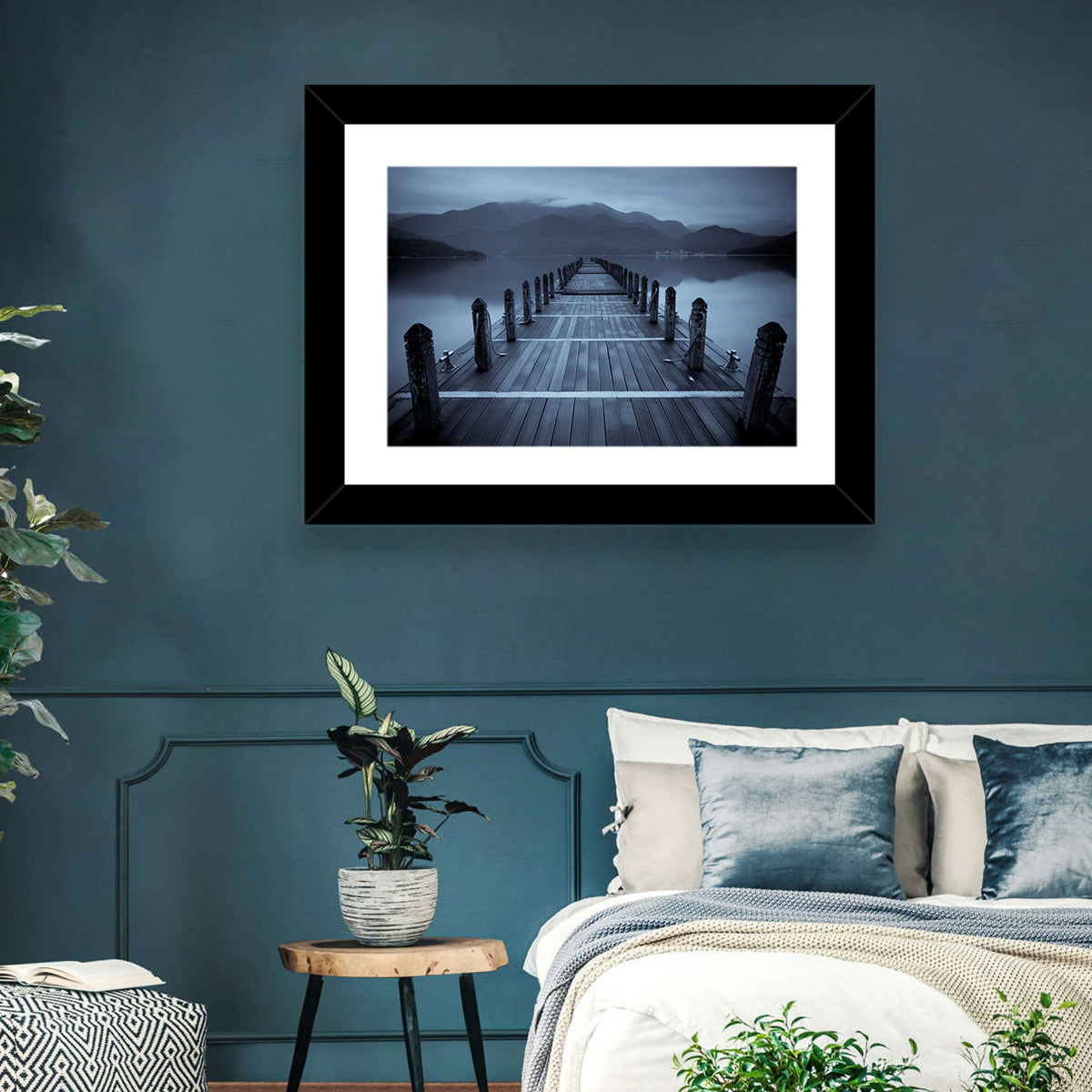 Long Lake Pier at Dusk Wall Art
