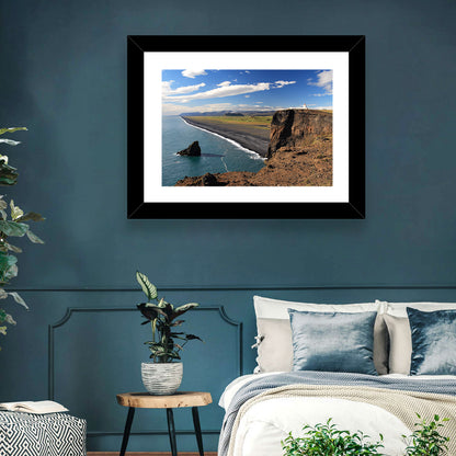 Dyrhólaey Black Sand Beach and Sea Stack Wall Art
