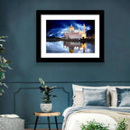 Omar Ali Saifuddien Mosque at Night Wall Art