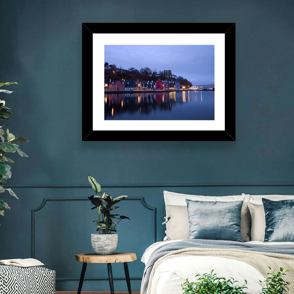 Tobermory Harbour at Twilight Wall Art in a room, landscape