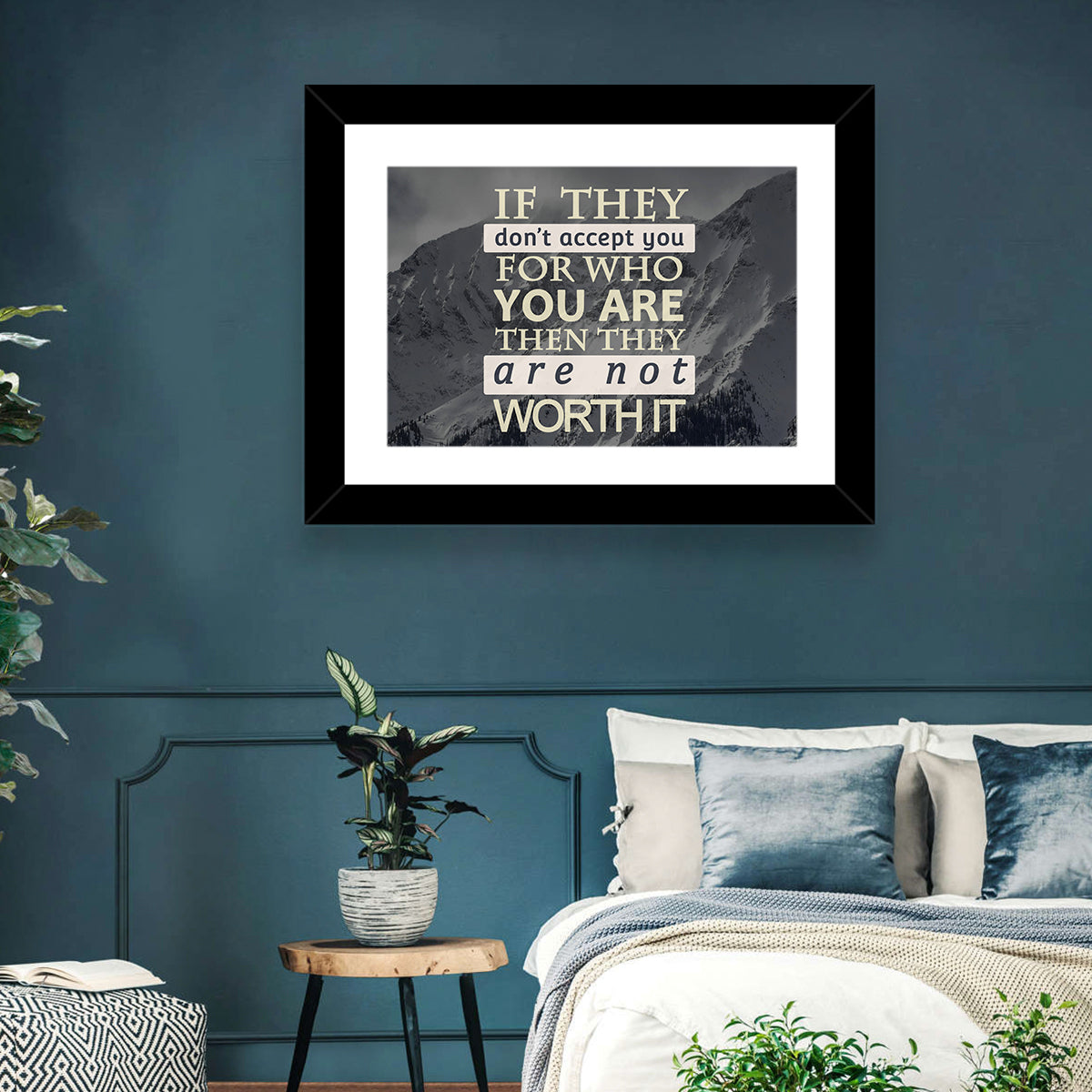 They Are Not Worth It Wall Art in a room, landscape