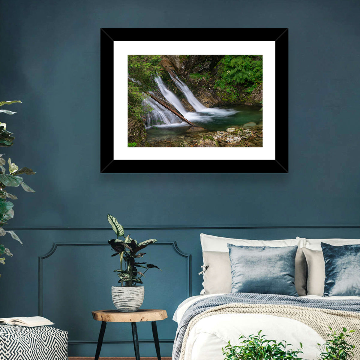 Mount Mickiewicz Waterfall Wall Art in a room, landscape