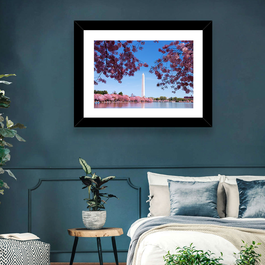 Washington Monument with Cherry Blossoms Wall Art
