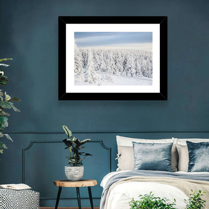 Snowy Forest Railway Tracks Wall Art