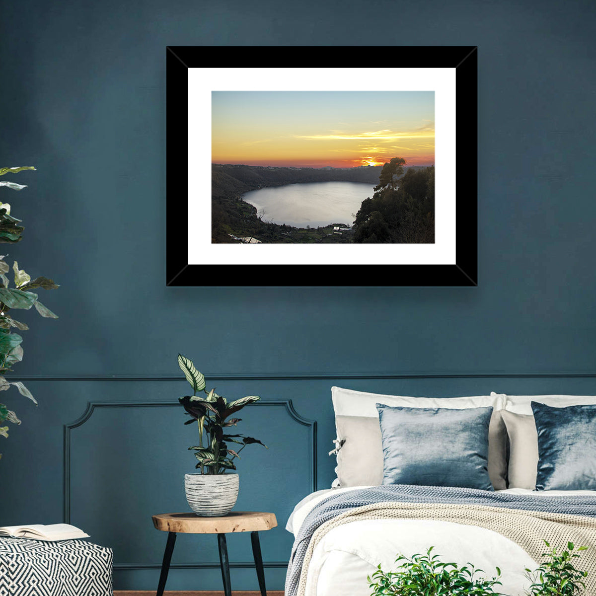 Lake Nemi Golden Sunset Wall Art