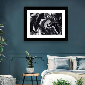 Flowing Black Marble Abstract Wall Art