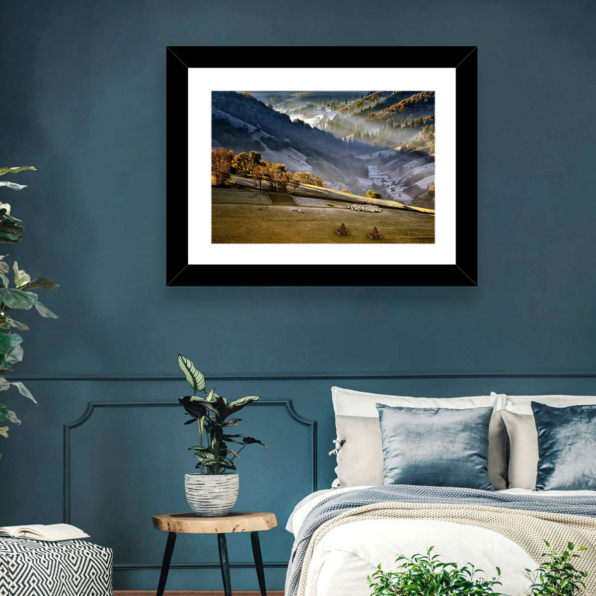 Mountain Village in Morning Mist Wall Art