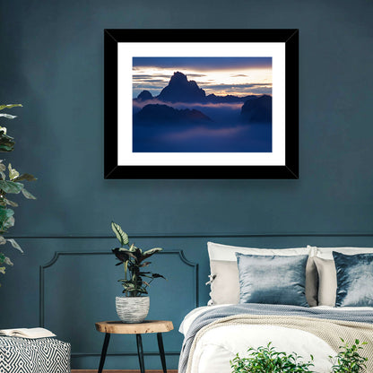 Dolomites Sunrise Silhouette Wall Art