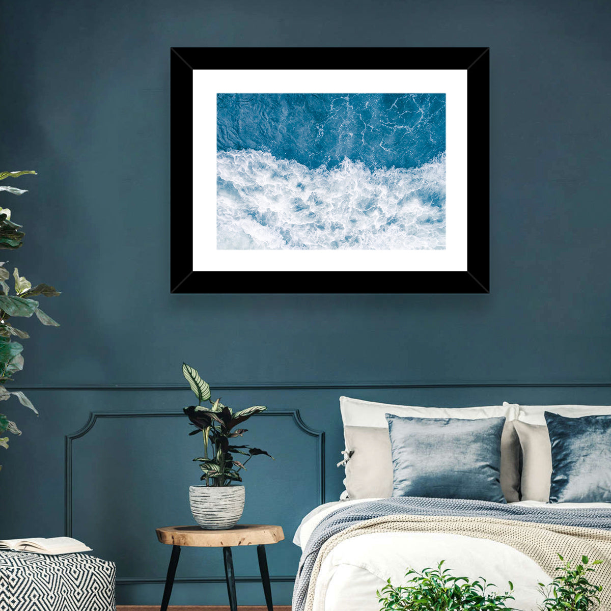 Stormy Blue Sea Wave Wall Art